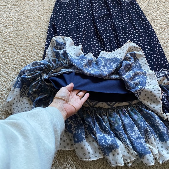 SALONI Off the Shoulder Silk Dress Sz 4 or Small - Picture 4 of 11